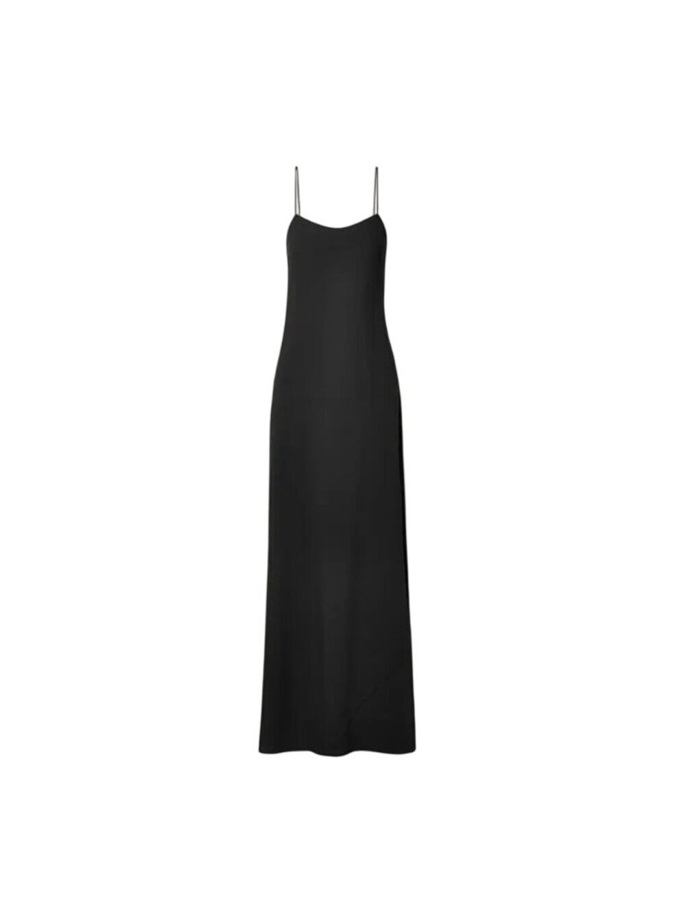 The Row Ebbins Silk Slip Dress Black XS Spaghetti Straps Mid Length Authentic